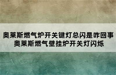 奥莱斯燃气炉开关键灯总闪是咋回事 奥莱斯燃气壁挂炉开关灯闪烁